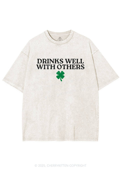 Drinks Well With Others St Patricks Y2K Washed Tee Cherrykitten