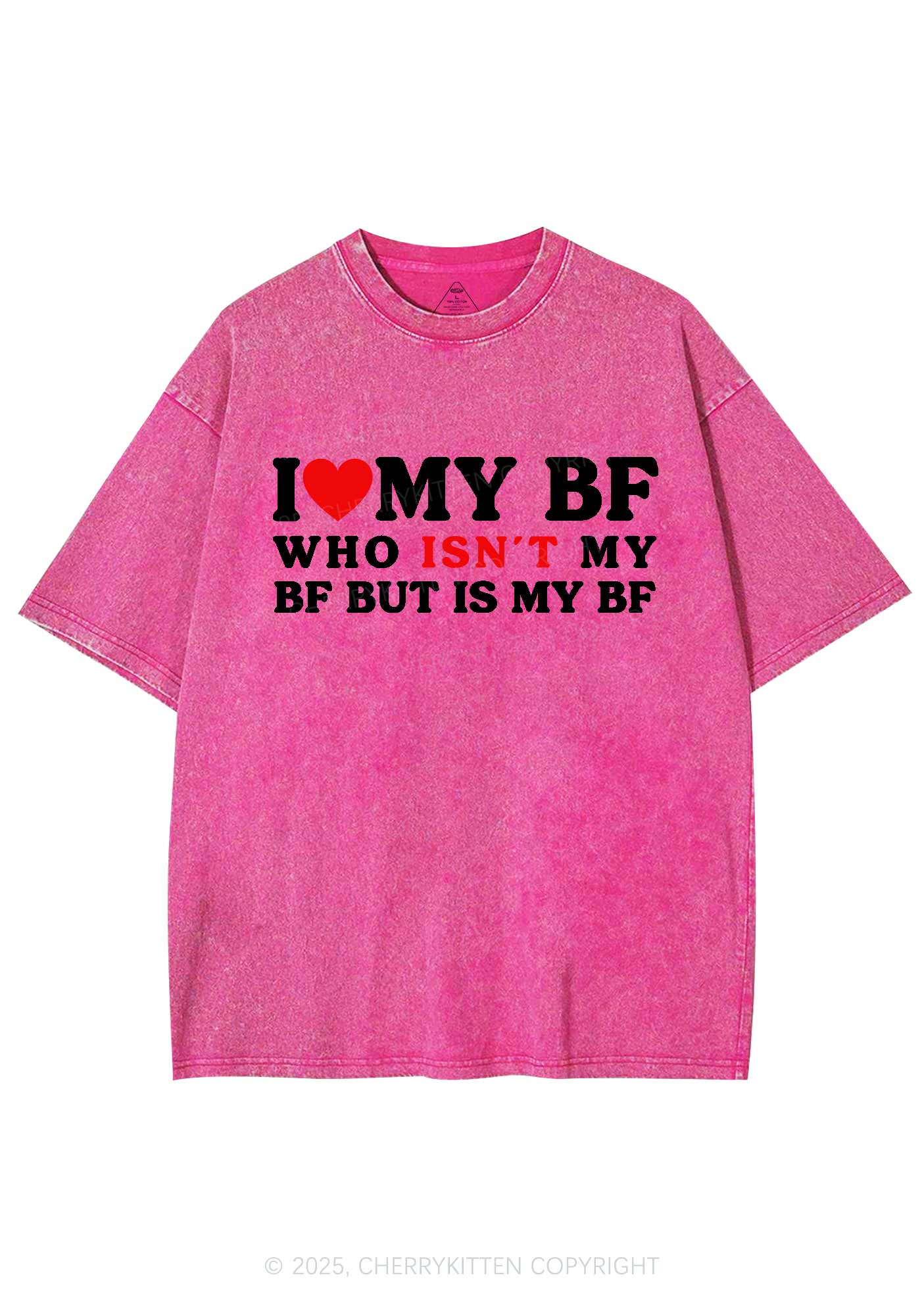 I Love BF Y2K Valentine's Day Washed Tee Cherrykitten