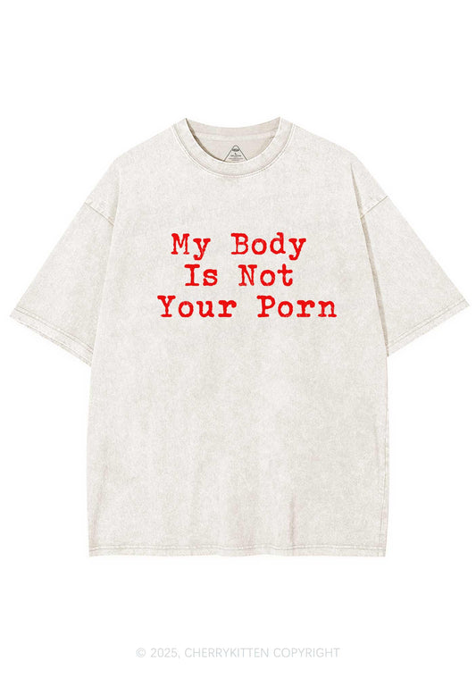 My Body Is Not Your Y2K Washed Tee Cherrykitten