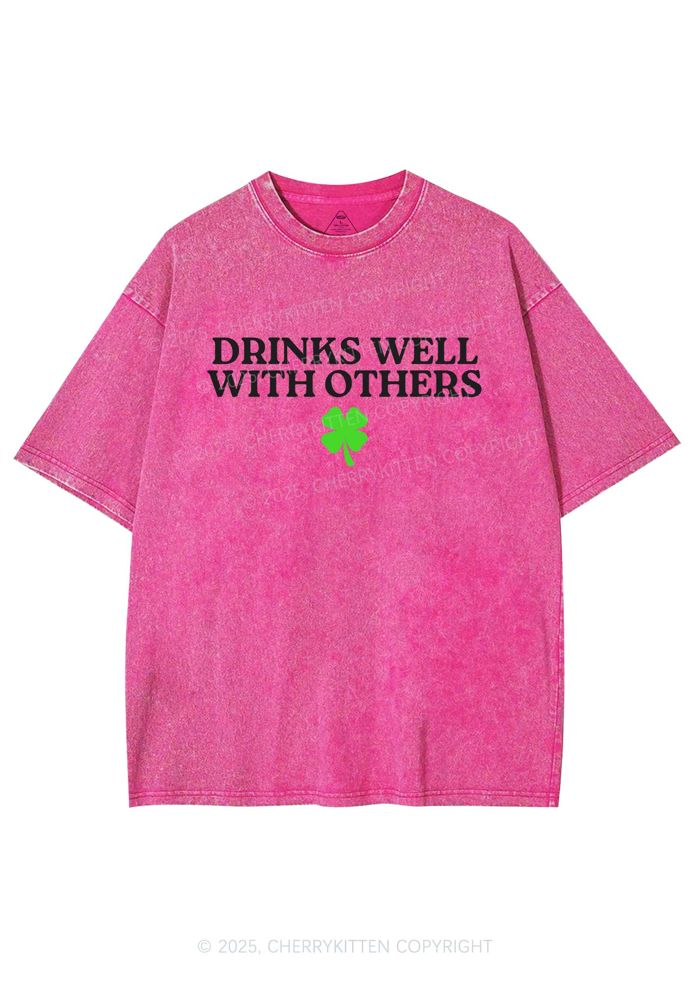 Drinks Well With Others St Patricks Y2K Washed Tee Cherrykitten