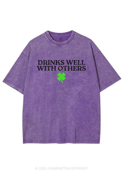 Drinks Well With Others St Patricks Y2K Washed Tee Cherrykitten