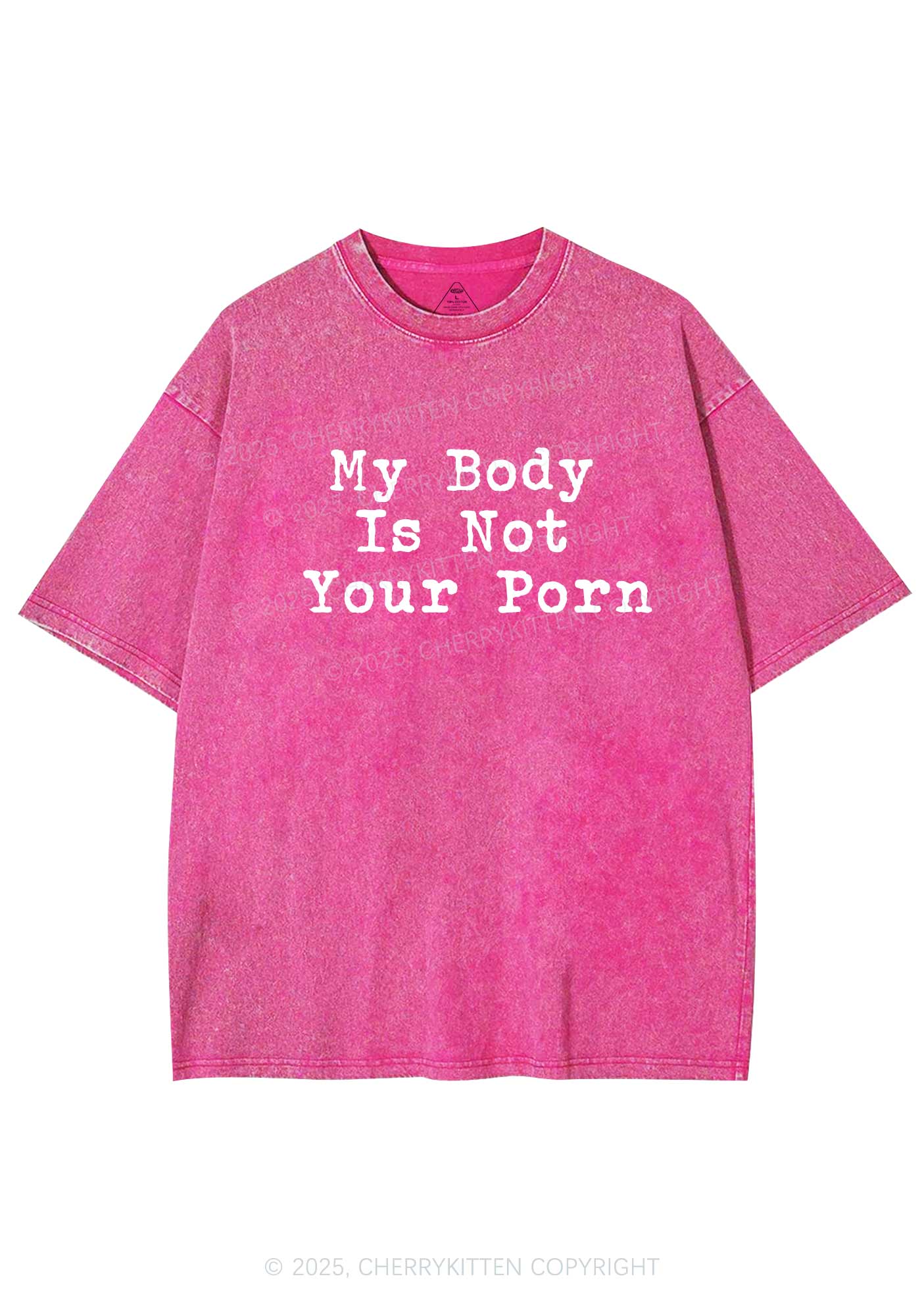 My Body Is Not Your Y2K Washed Tee Cherrykitten