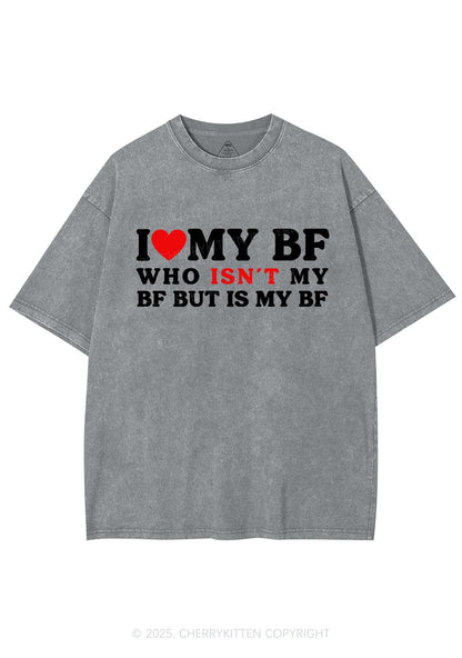 I Love BF Y2K Valentine's Day Washed Tee Cherrykitten