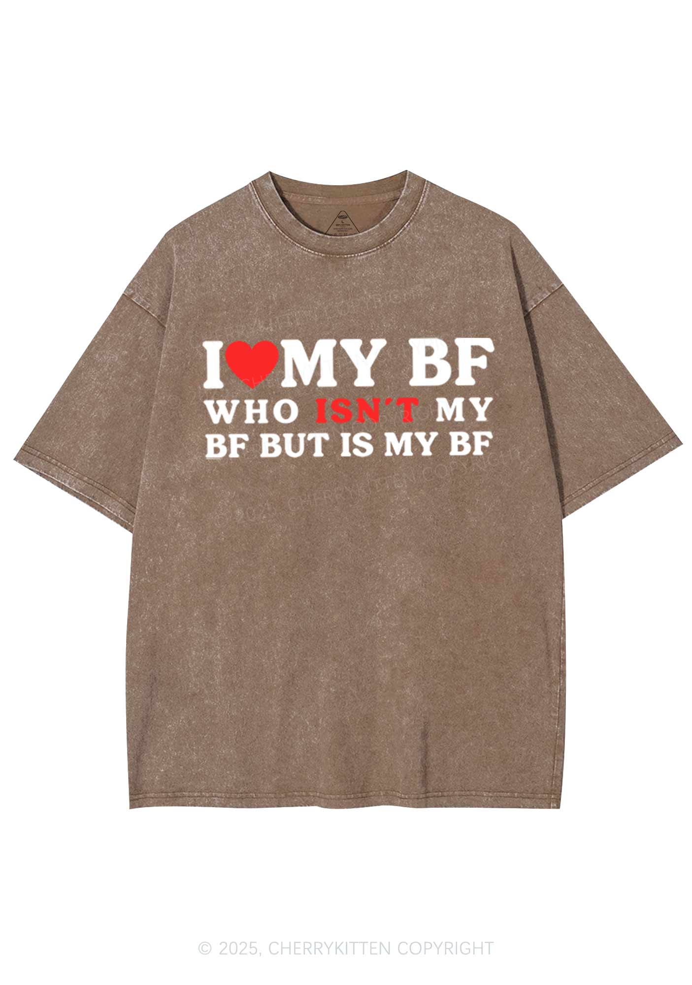 I Love BF Y2K Valentine's Day Washed Tee Cherrykitten