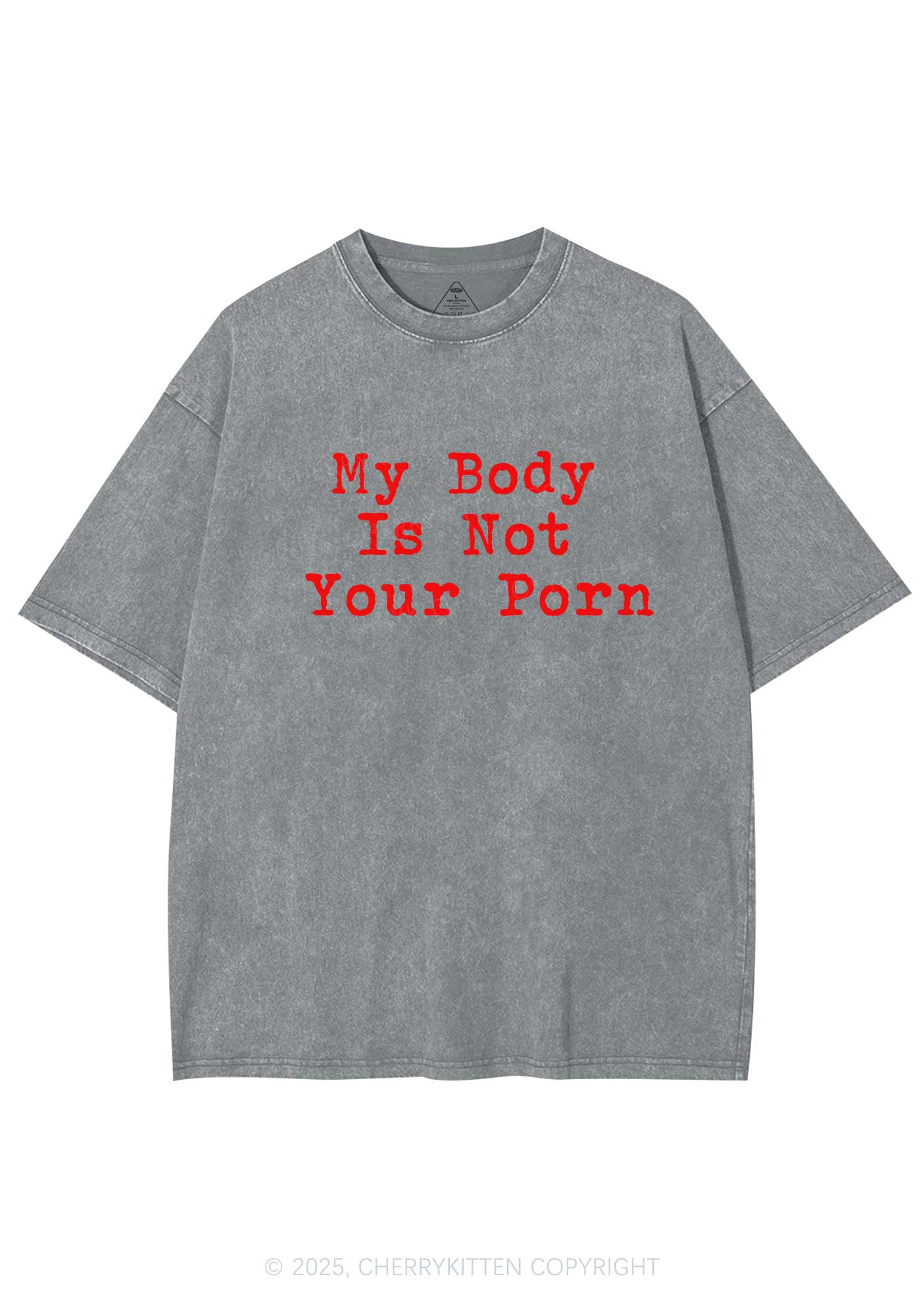 My Body Is Not Your Y2K Washed Tee Cherrykitten