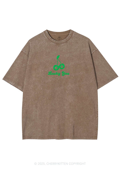 Lucky Eight St Patricks Y2K Washed Tee Cherrykitten