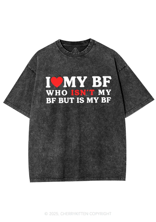 I Love BF Y2K Valentine's Day Washed Tee Cherrykitten