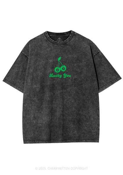 Lucky Eight St Patricks Y2K Washed Tee Cherrykitten