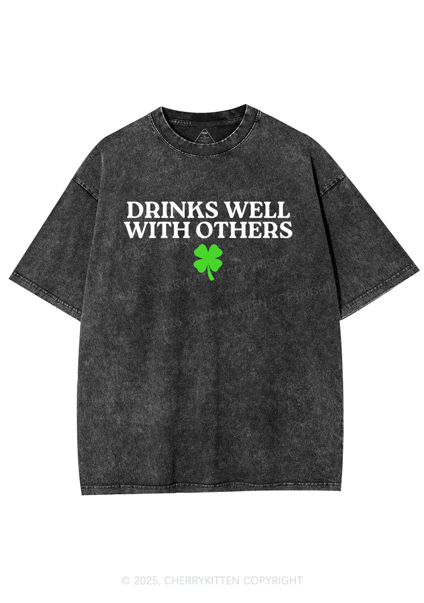 Drinks Well With Others St Patricks Y2K Washed Tee Cherrykitten