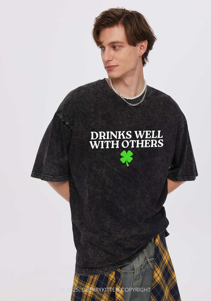 Drinks Well With Others St Patricks Y2K Washed Tee Cherrykitten