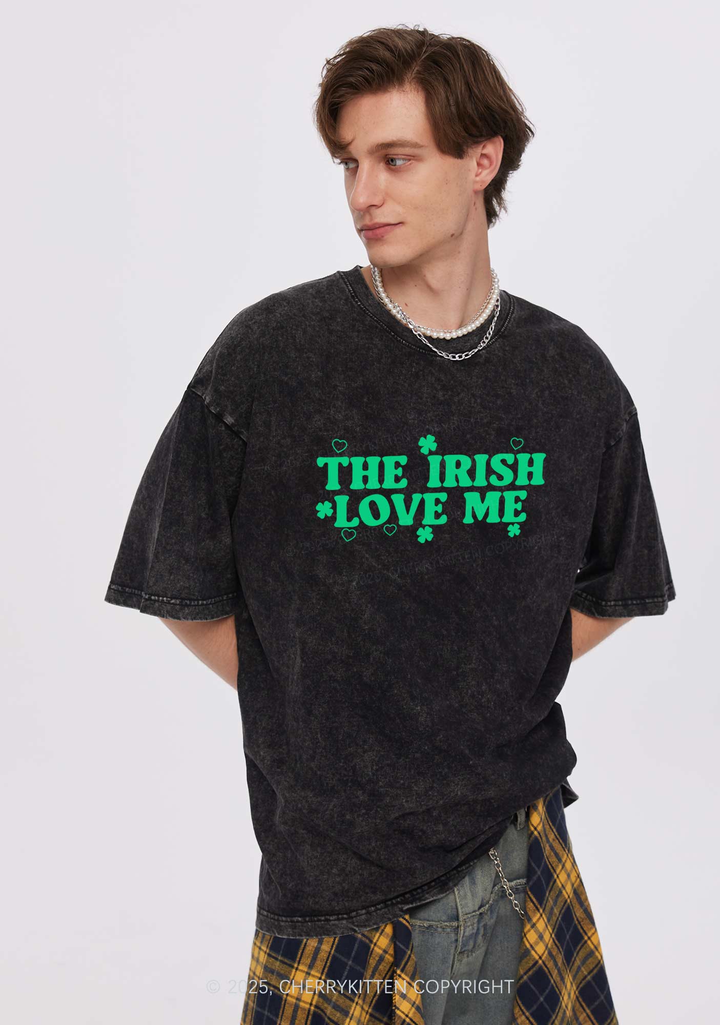 The Irish Love Me St Patricks Y2K Washed Tee Cherrykitten