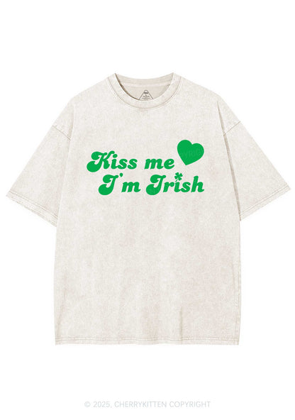 Kiss Me I'm Irish St Patricks Y2K Washed Tee Cherrykitten