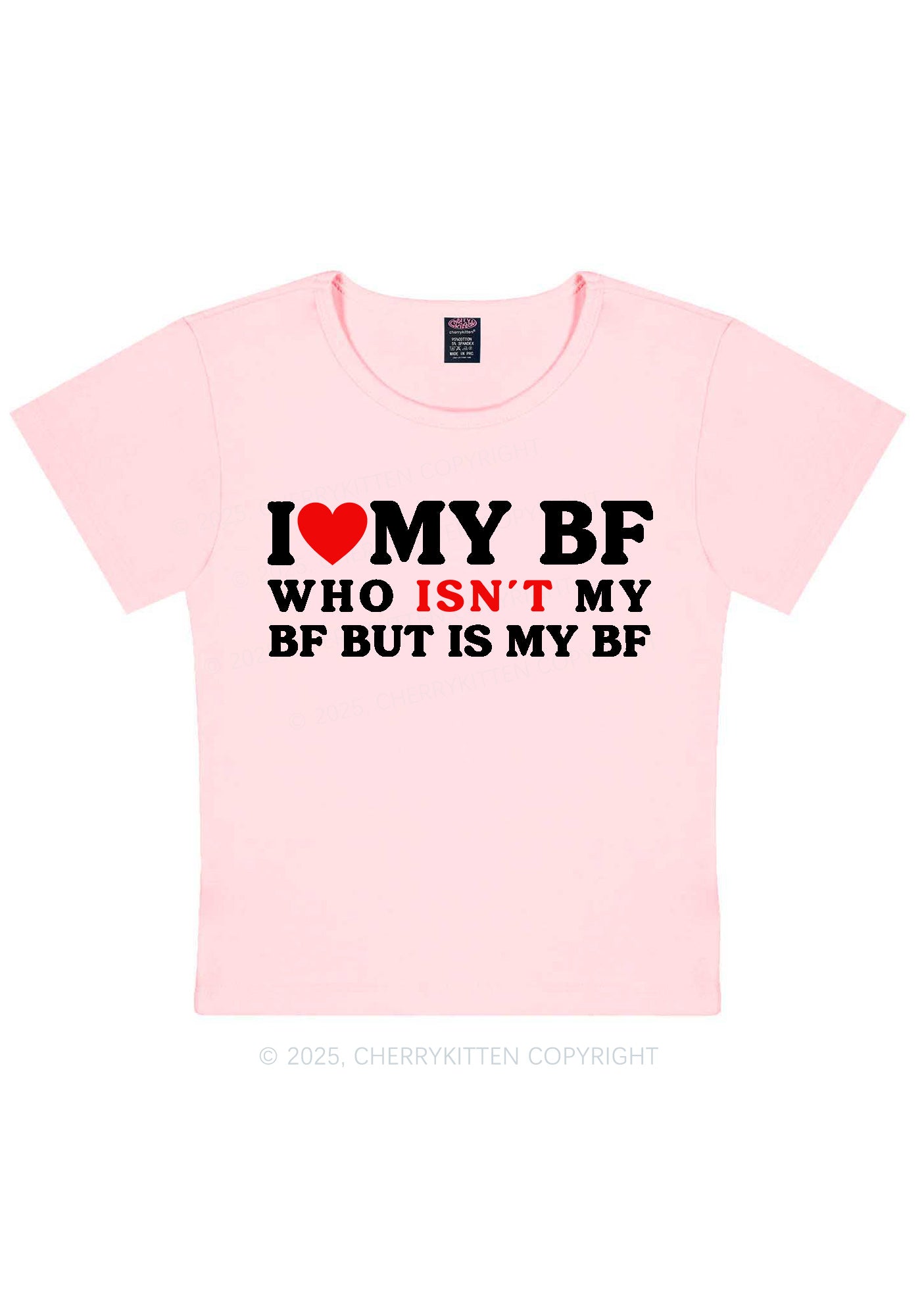 I Love BF Y2K Valentine's Day Baby Tee Cherrykitten