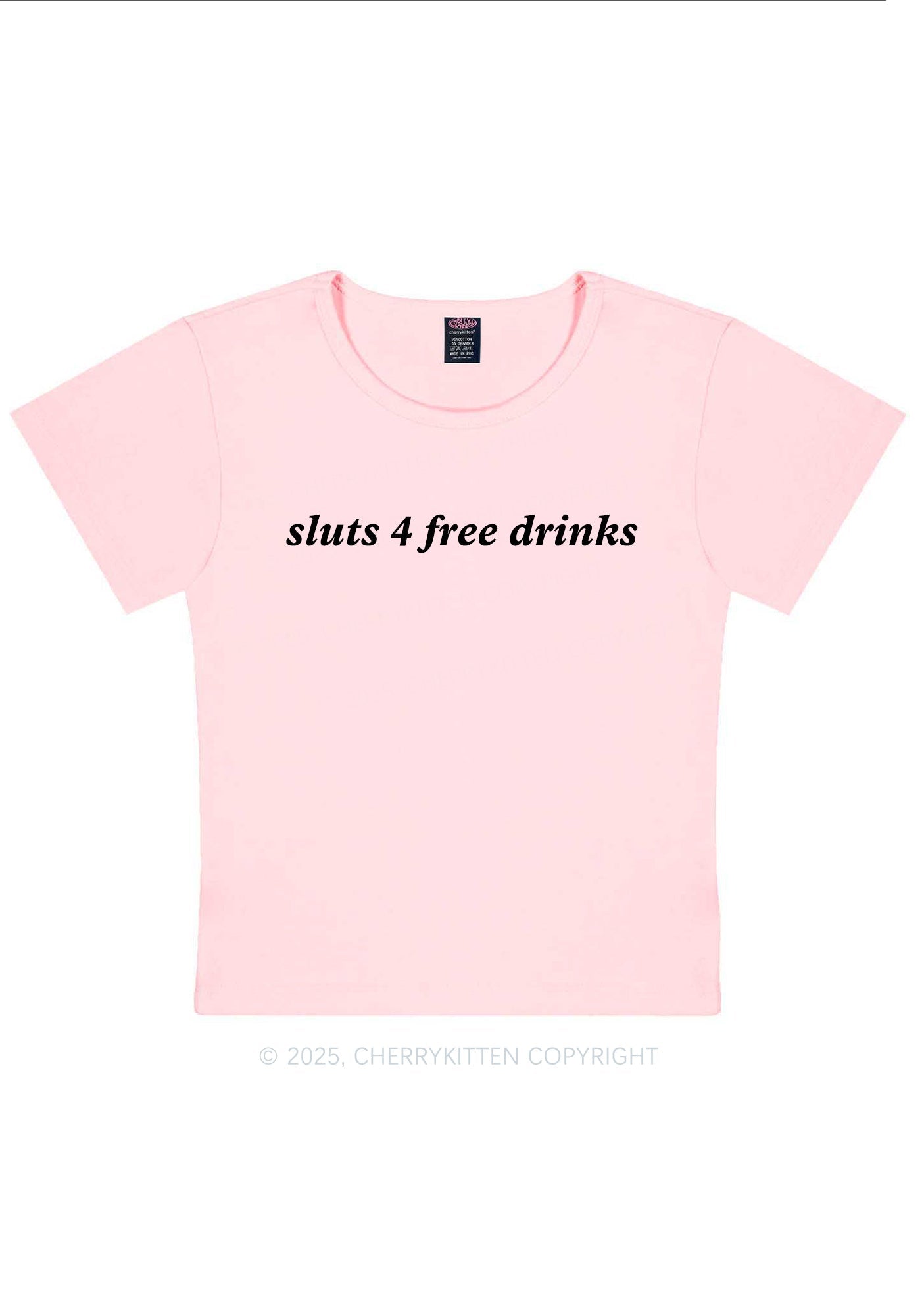 Slxt For Free Drinks Y2K Baby Tee Cherrykitten