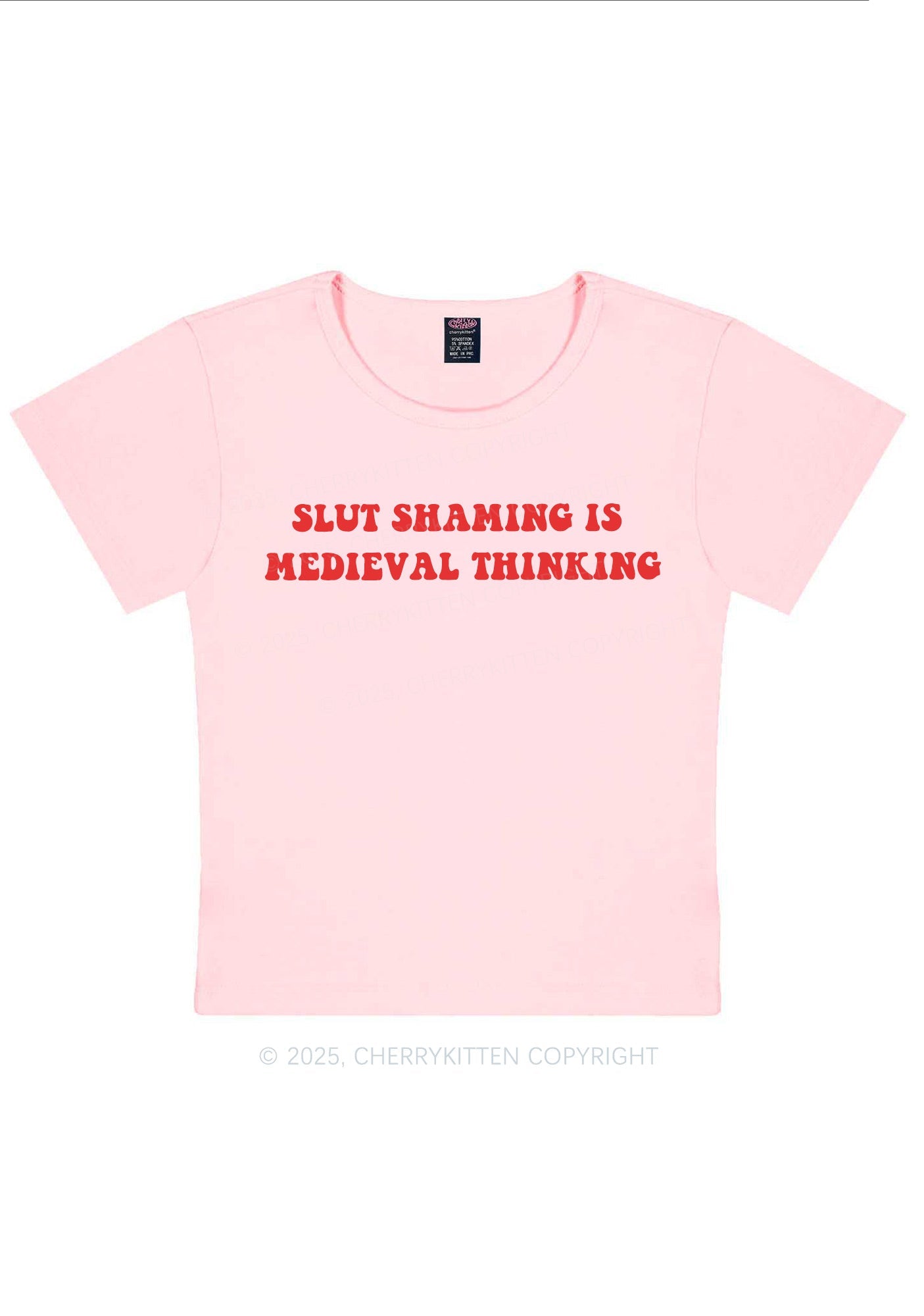 Slxt Shaming Medieval Thinking Y2K Baby Tee Cherrykitten