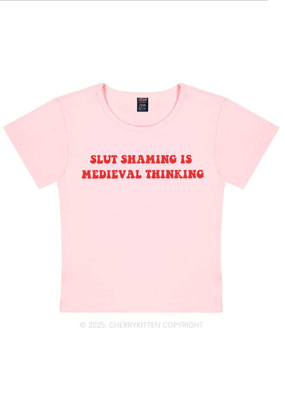 Slxt Shaming Medieval Thinking Y2K Baby Tee Cherrykitten