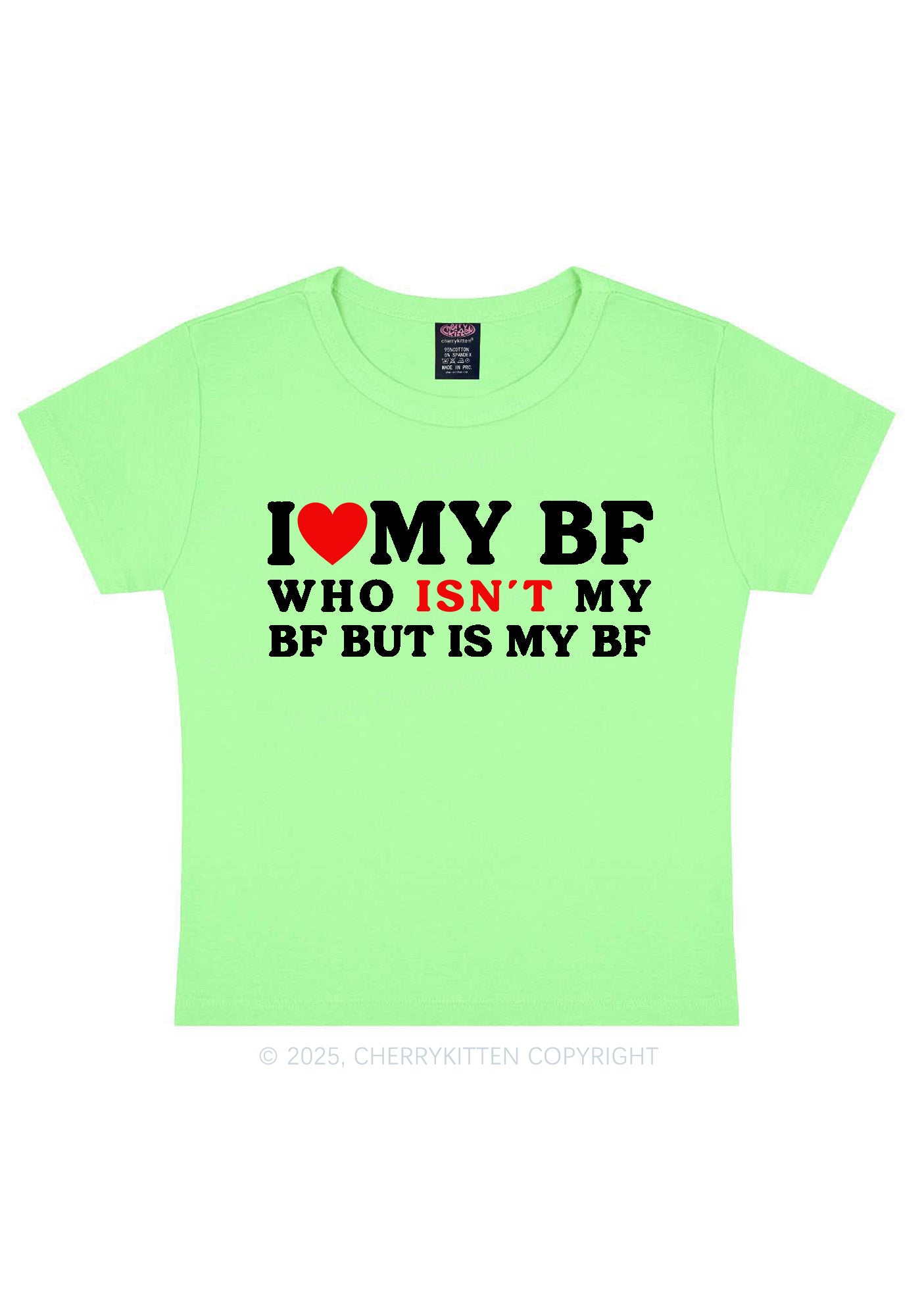 I Love BF Y2K Valentine's Day Baby Tee Cherrykitten