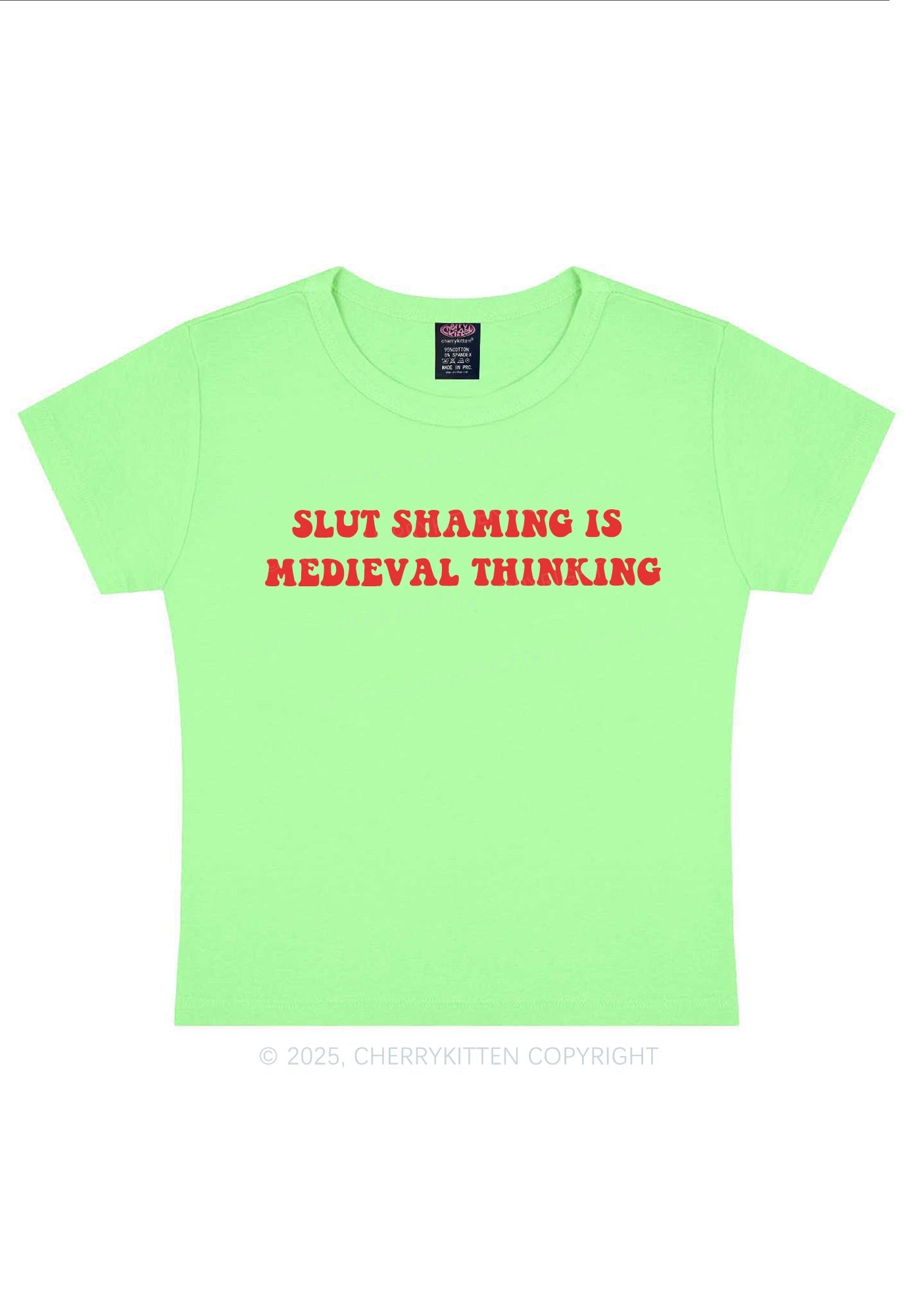 Slxt Shaming Medieval Thinking Y2K Baby Tee Cherrykitten