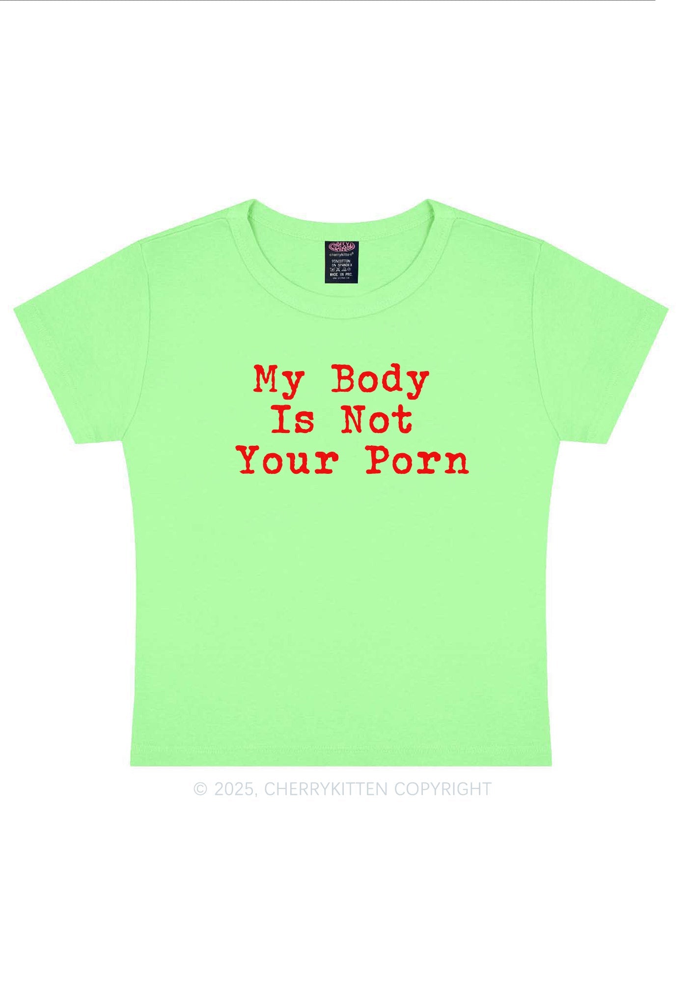 My Body Is Not Your Y2K Baby Tee Cherrykitten