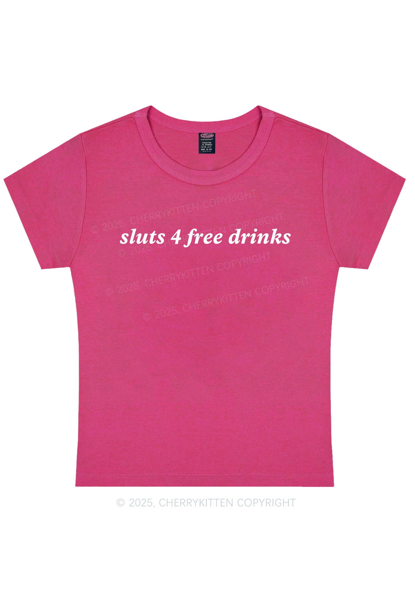 Slxt For Free Drinks Y2K Baby Tee Cherrykitten