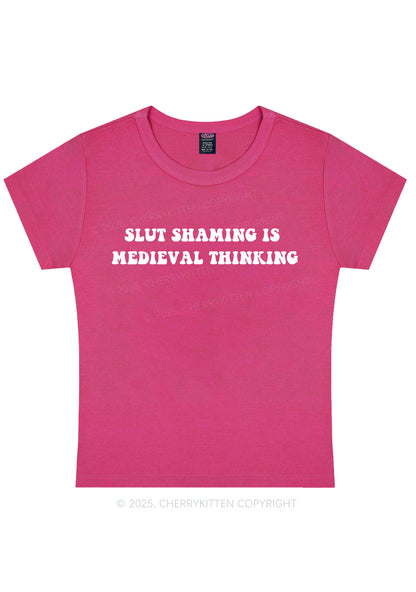 Slxt Shaming Medieval Thinking Y2K Baby Tee Cherrykitten