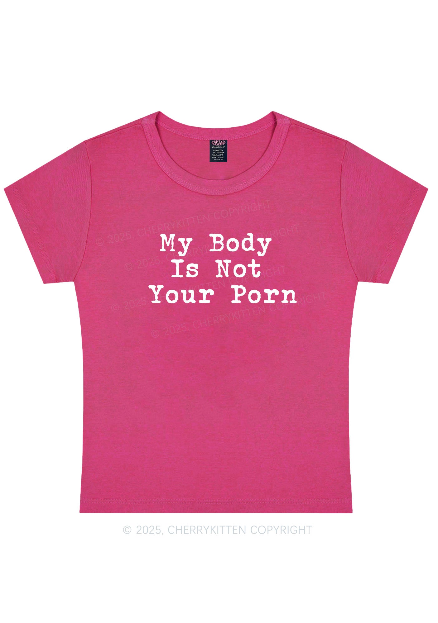 My Body Is Not Your Y2K Baby Tee Cherrykitten