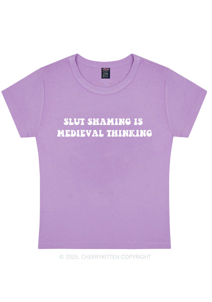 Slxt Shaming Medieval Thinking Y2K Baby Tee Cherrykitten