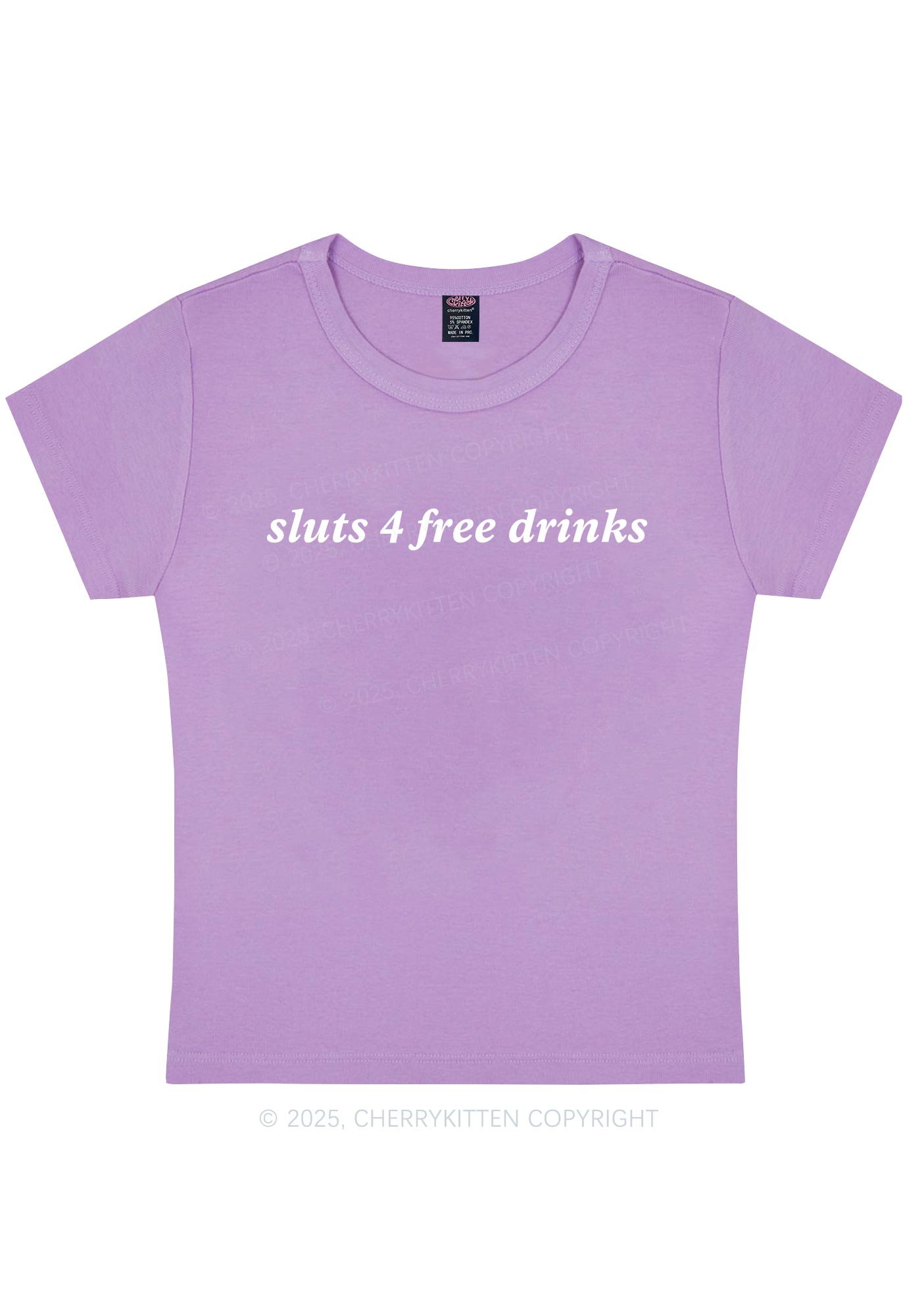 Slxt For Free Drinks Y2K Baby Tee Cherrykitten