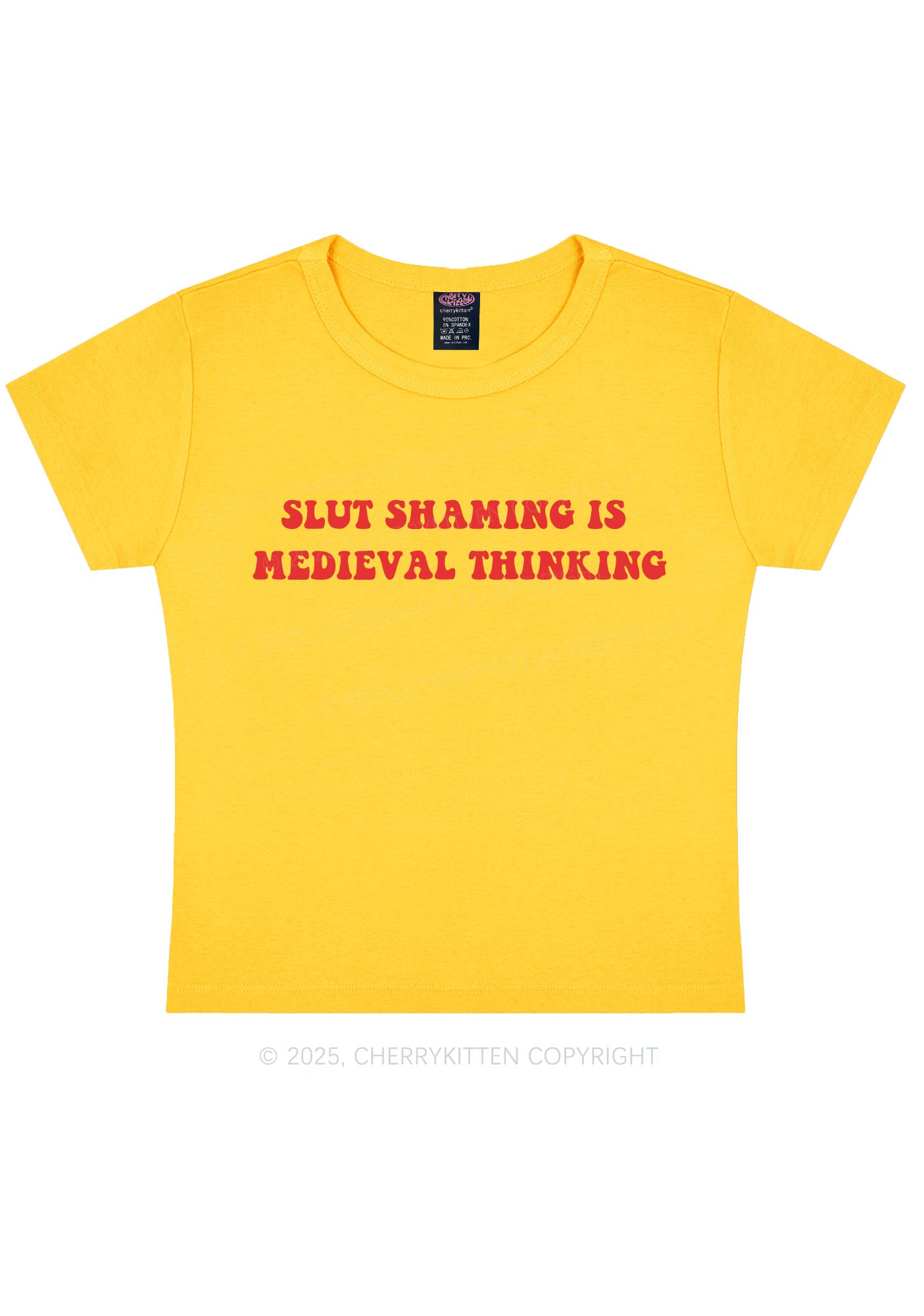 Slxt Shaming Medieval Thinking Y2K Baby Tee Cherrykitten