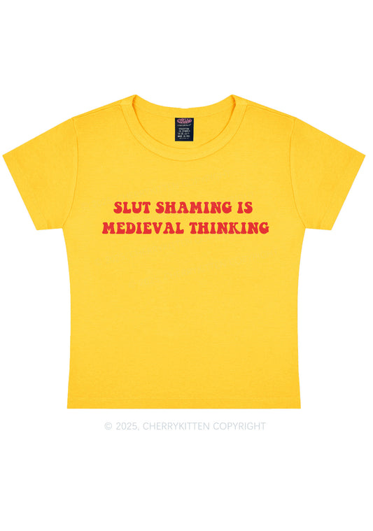 Slxt Shaming Medieval Thinking Y2K Baby Tee Cherrykitten