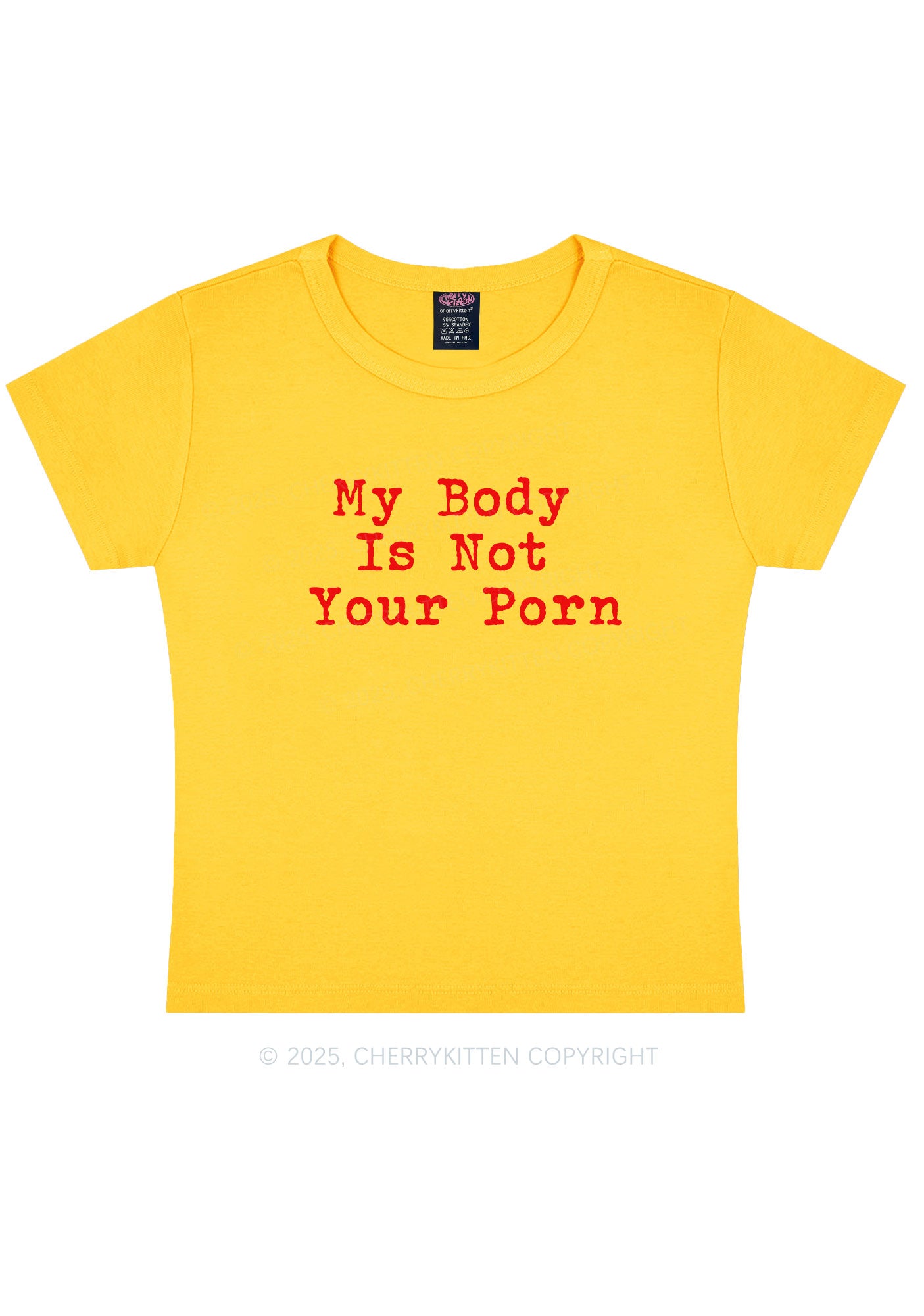 My Body Is Not Your Y2K Baby Tee Cherrykitten