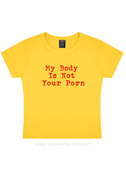 My Body Is Not Your Y2K Baby Tee Cherrykitten