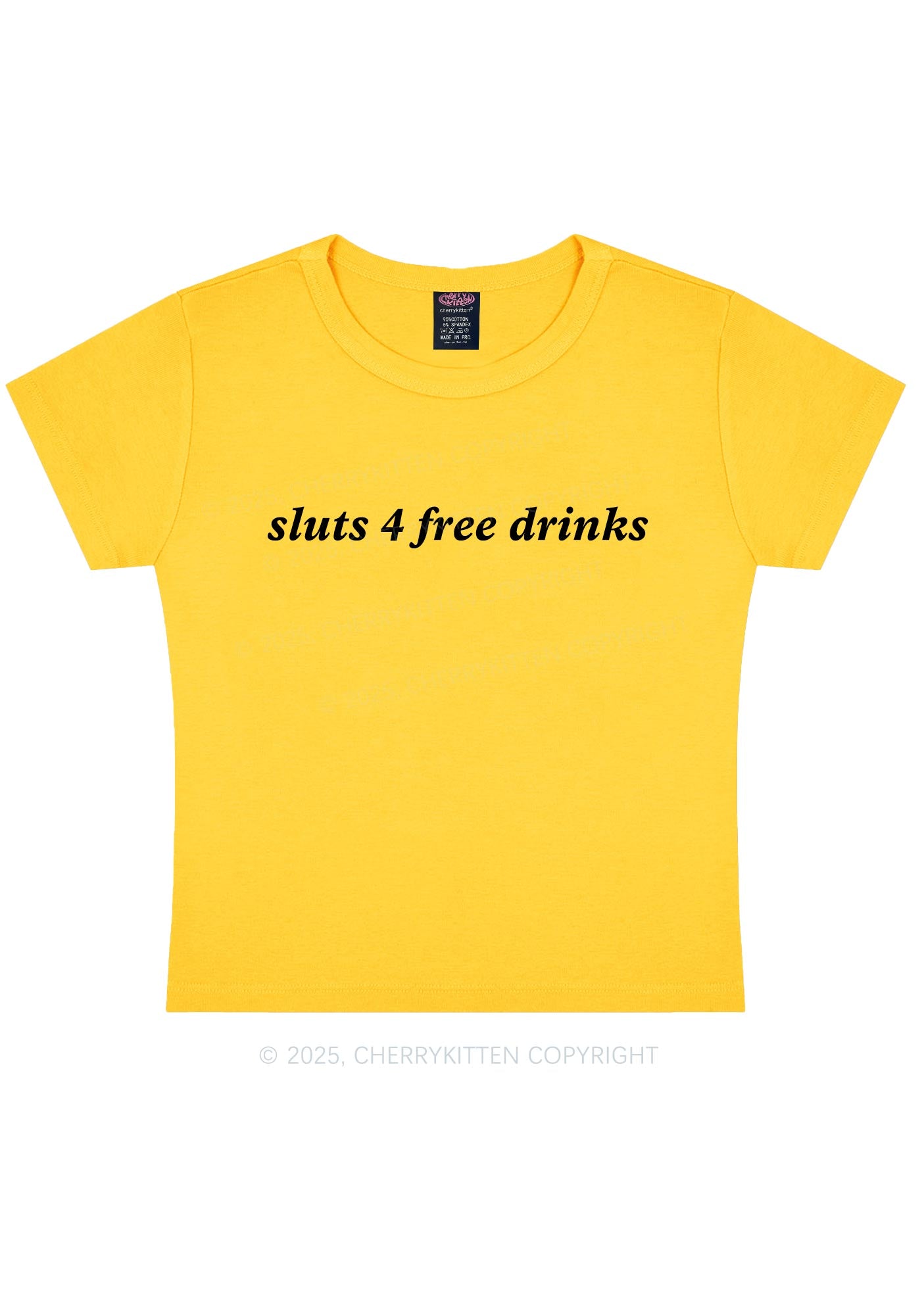 Slxt For Free Drinks Y2K Baby Tee Cherrykitten