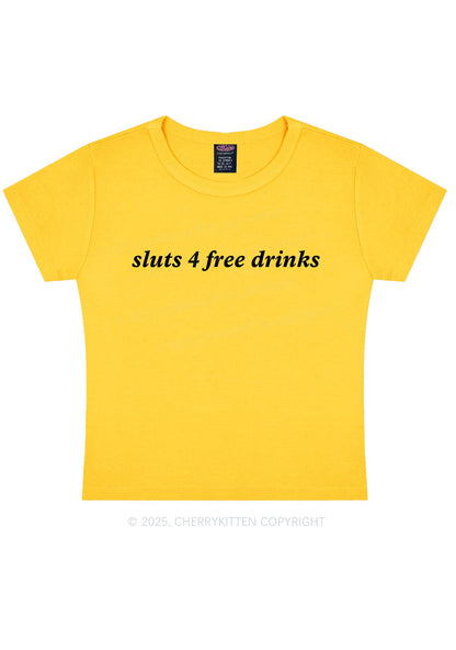 Slxt For Free Drinks Y2K Baby Tee Cherrykitten