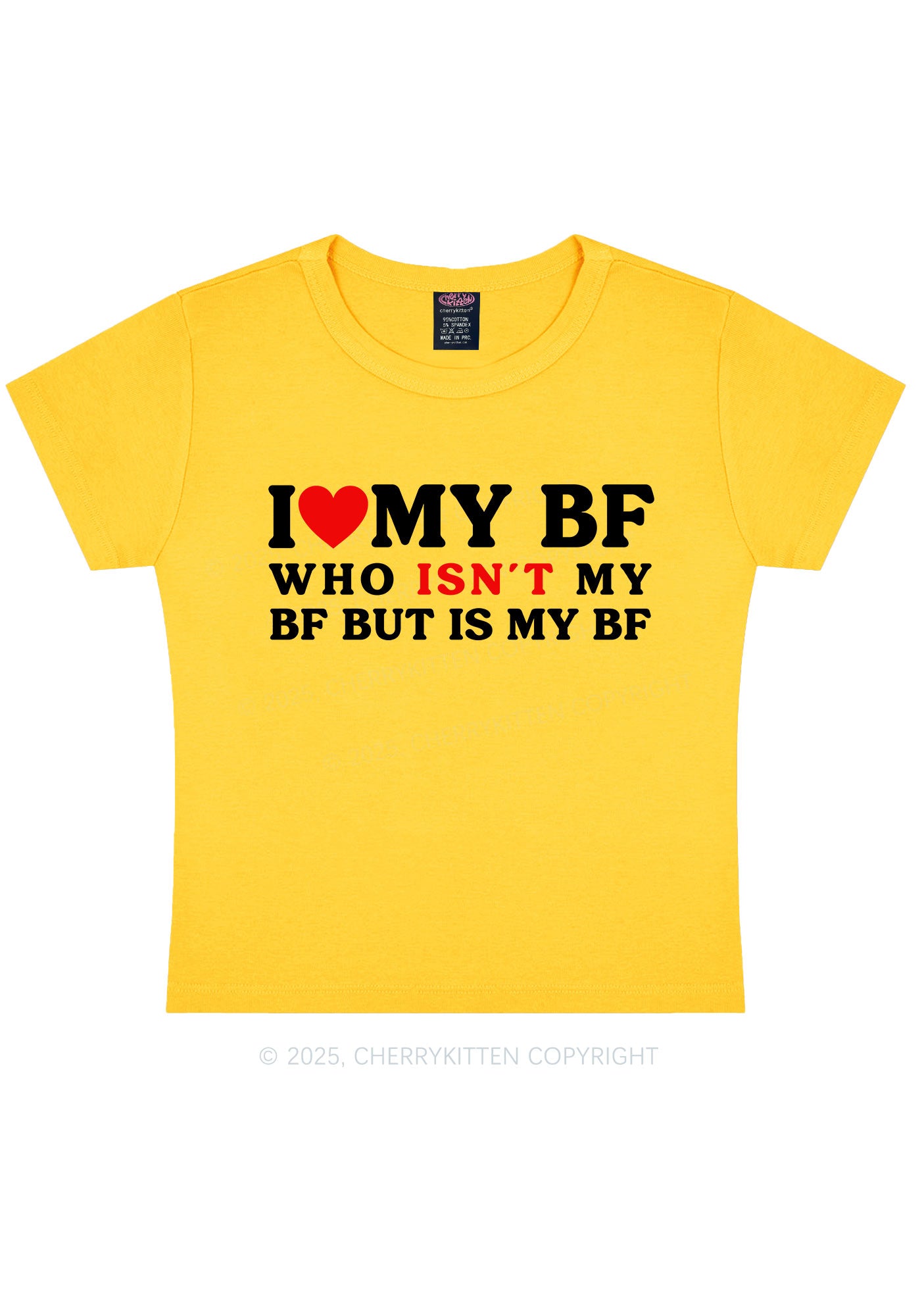 I Love BF Y2K Valentine's Day Baby Tee Cherrykitten