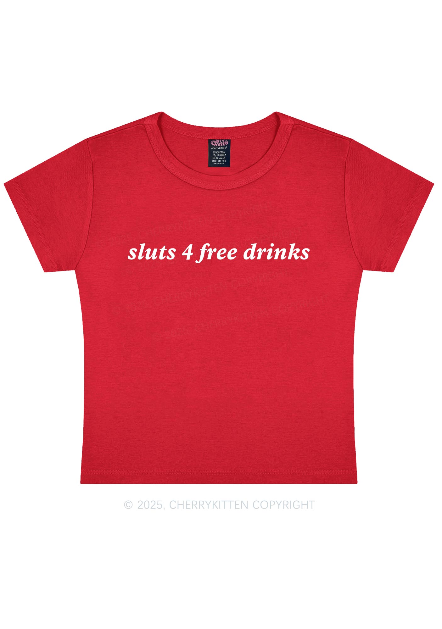 Slxt For Free Drinks Y2K Baby Tee Cherrykitten