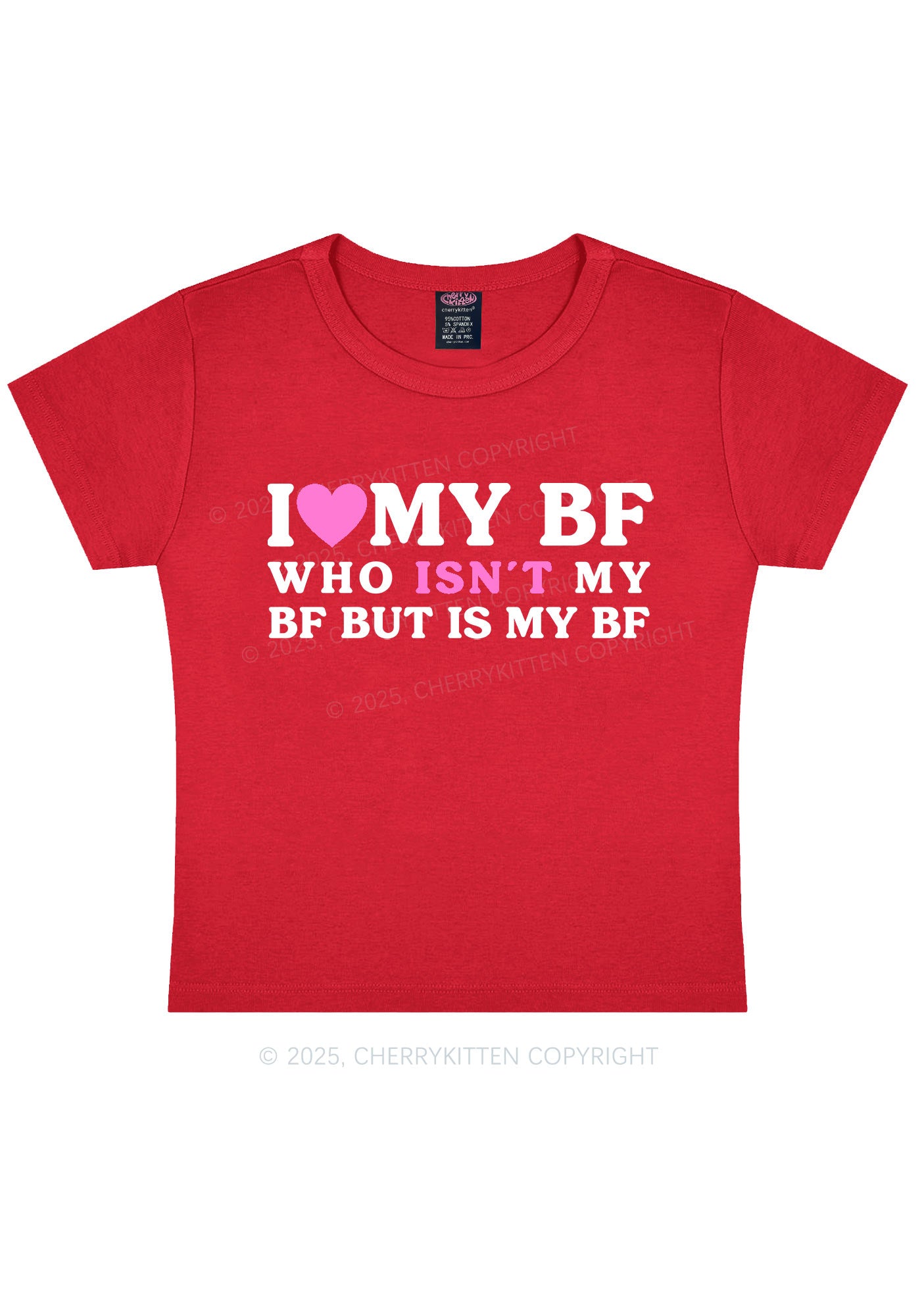 I Love BF Y2K Valentine's Day Baby Tee Cherrykitten