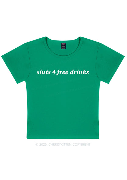 Slxt For Free Drinks Y2K Baby Tee Cherrykitten