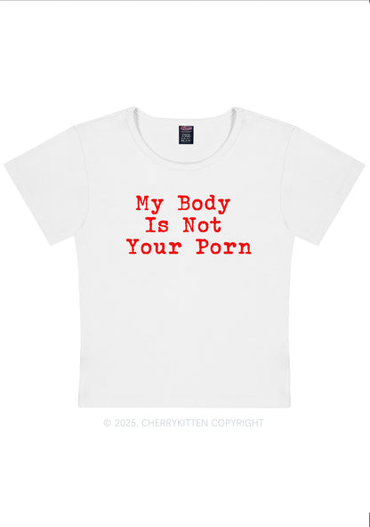 My Body Is Not Your Y2K Baby Tee Cherrykitten