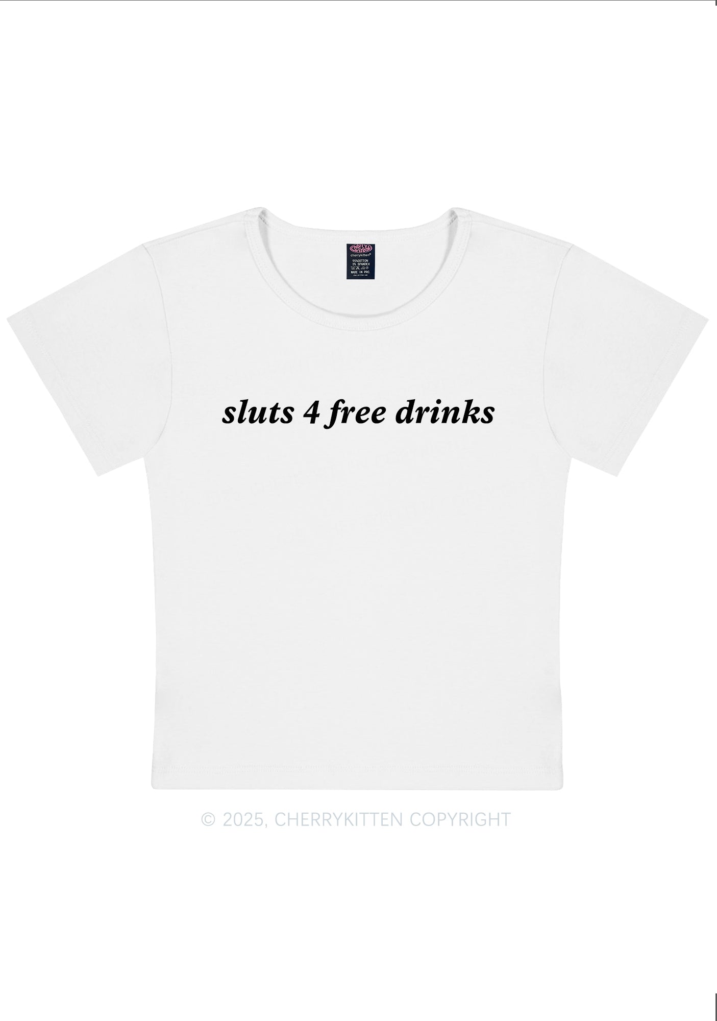 Slxt For Free Drinks Y2K Baby Tee Cherrykitten