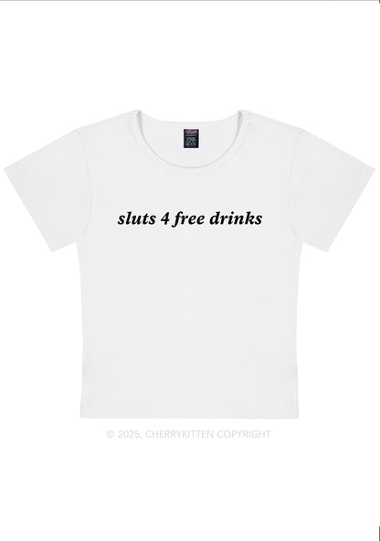 Slxt For Free Drinks Y2K Baby Tee Cherrykitten