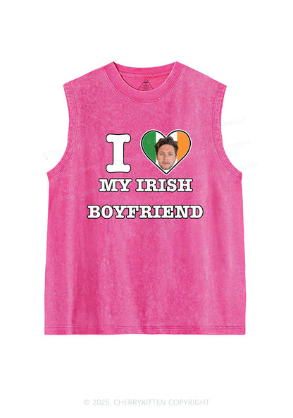 Custom Irish Boyfriend Photo St Patricks Y2K Washed Tank Cherrykitten