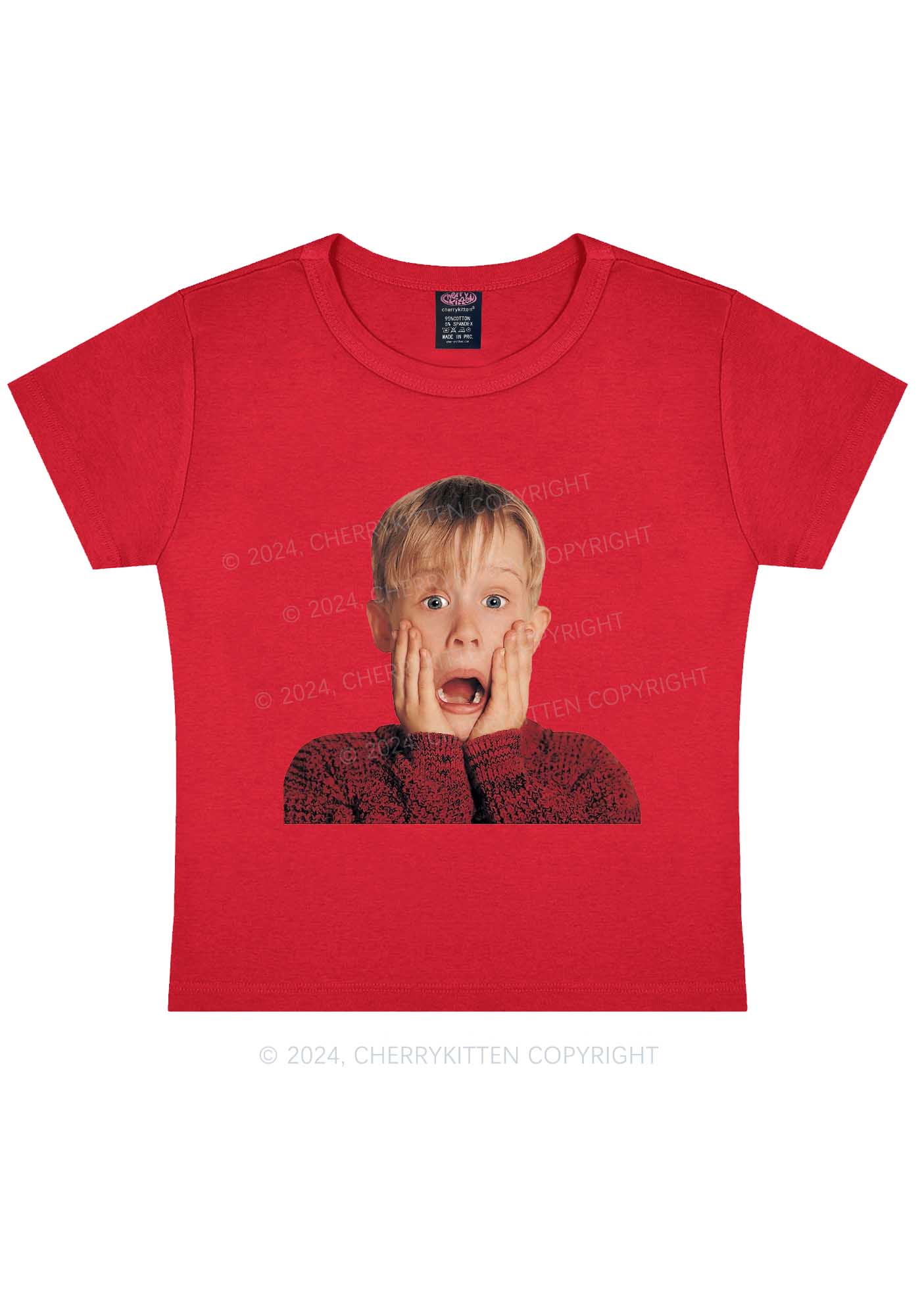 Christmas At Home Alone Y2K Baby Tee Cherrykitten