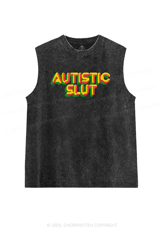 Autistic Slxt Y2K Washed Tank Cherrykitten