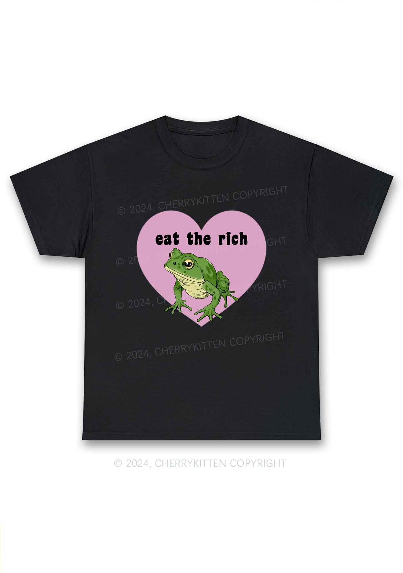 Eat The Rich Frog Y2K Chunky Shirt Cherrykitten