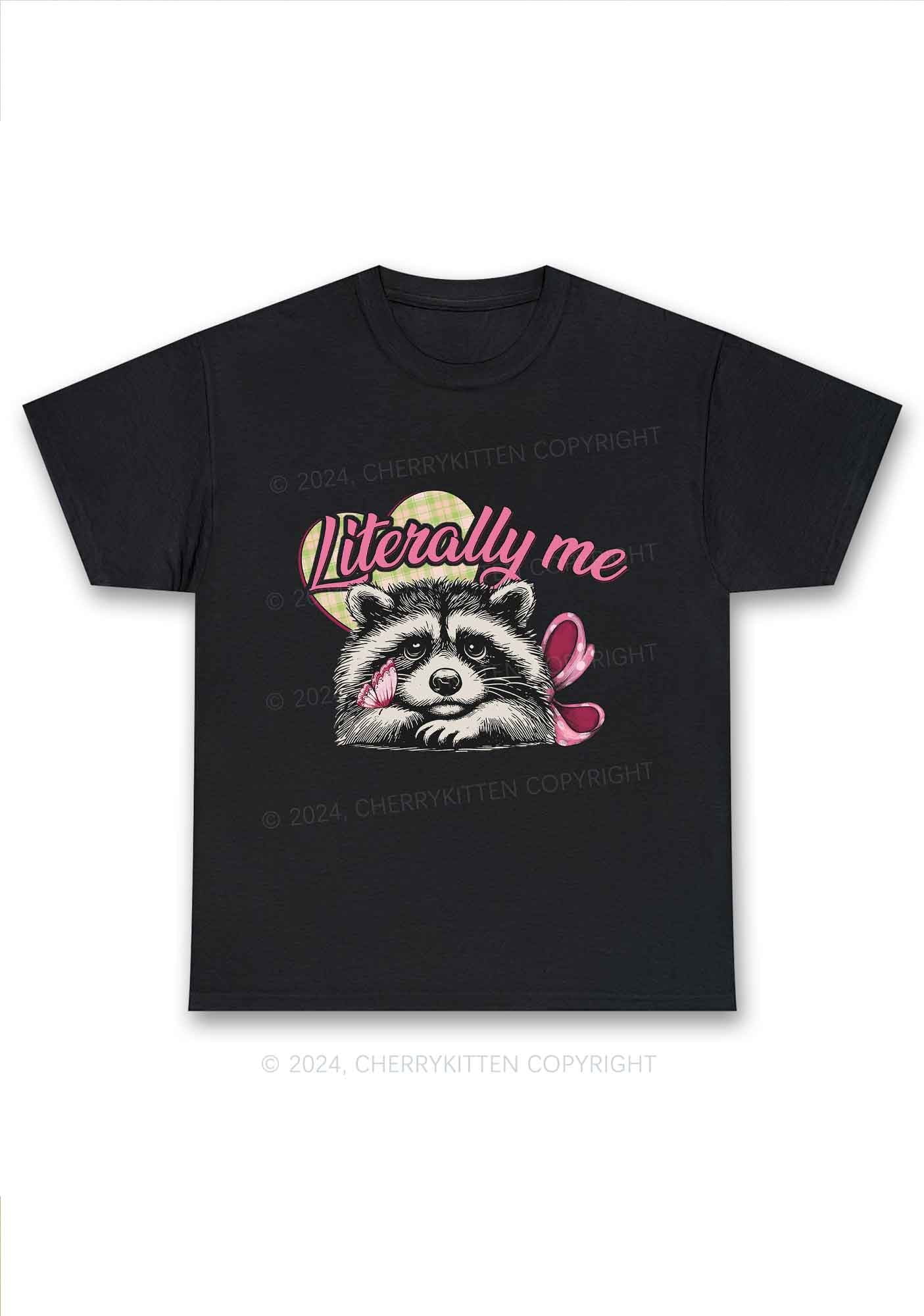 Literally Me Raccoon Y2K Chunky Shirt Cherrykitten