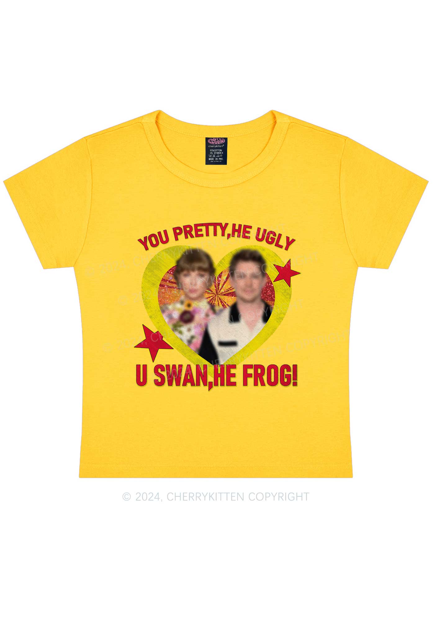 Custom Photo U Swan He Frog Y2K Baby Tee Cherrykitten