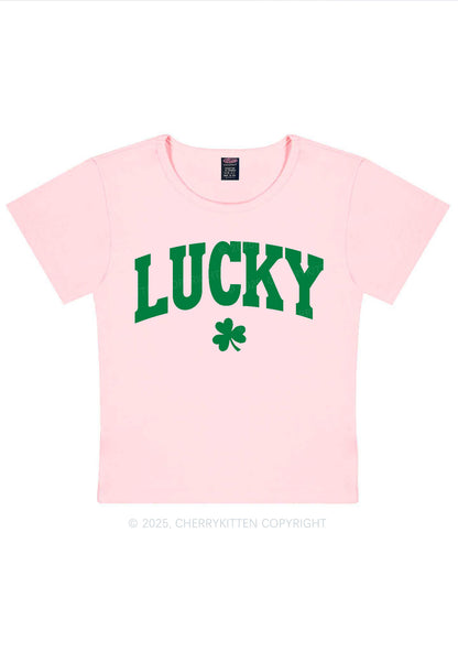 Lucky Shamrock St Patricks Y2K Baby Tee Cherrykitten