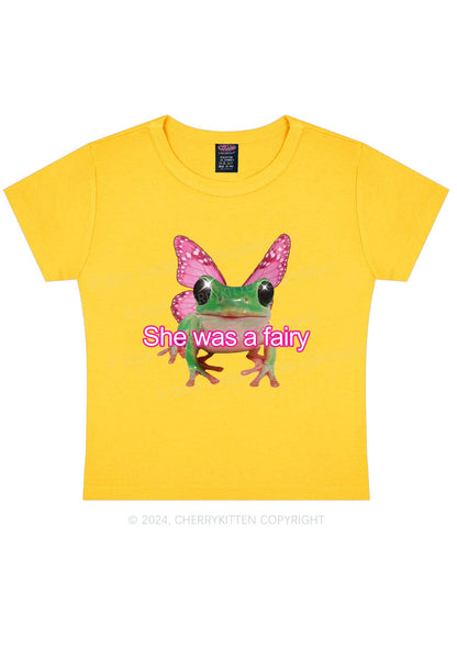 Fairy Frog Y2K Baby Tee Cherrykitten