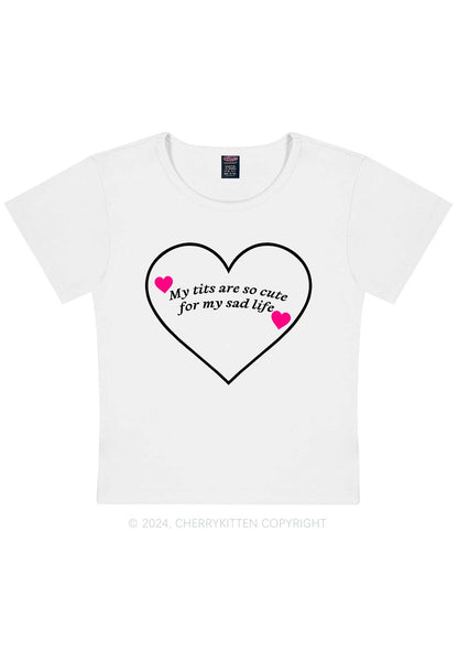 Cute Txts Sad Life Y2K Baby Tee Cherrykitten